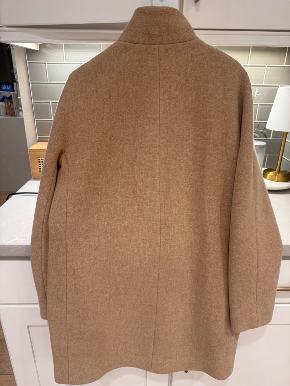 J. Crew Camel Cocoon Coat | Italian Stadium Cloth by Nello Gori | Size: 10 Tall - Picture 6 of 6